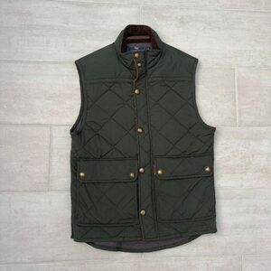 Vineyard Vines Vest Hunter Green Orange Trim XS Puffer Pockets Zip Button Preppy